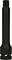 A black extension adapter for tools, showing a hexagonal head and a circular base shaft.