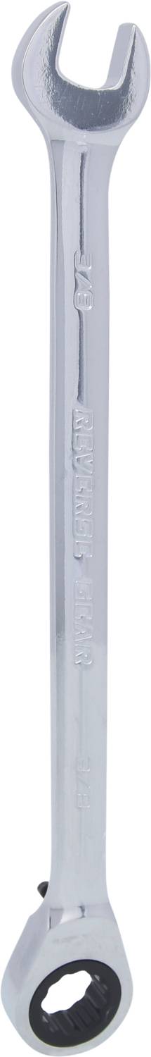 A silver ratchet spanner suitable for mechanical work and maintenance tasks.