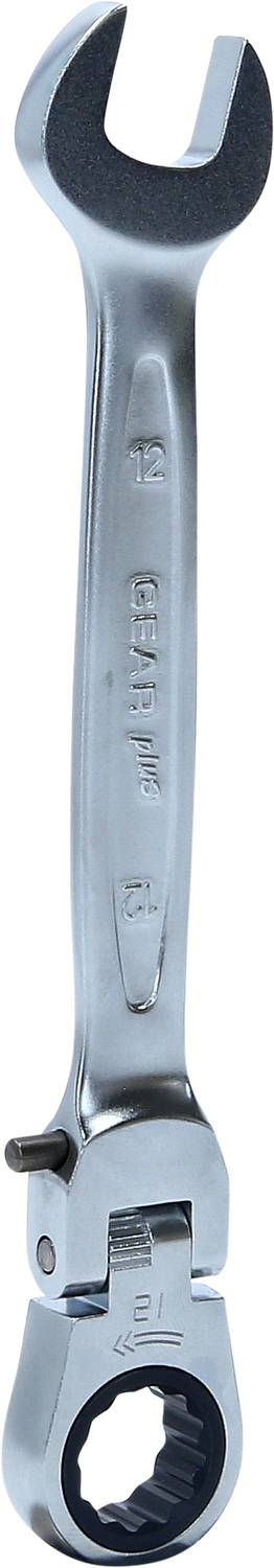 A silver spanner with an open-ended and ratchet ring side, adjustable for flexibility. Suitable for screw and bolt work.