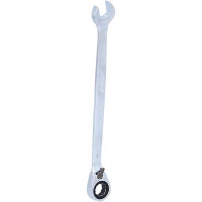 An adjustable metal spanner with a toothed mechanism, suitable for tightening nuts or bolts of varying sizes.