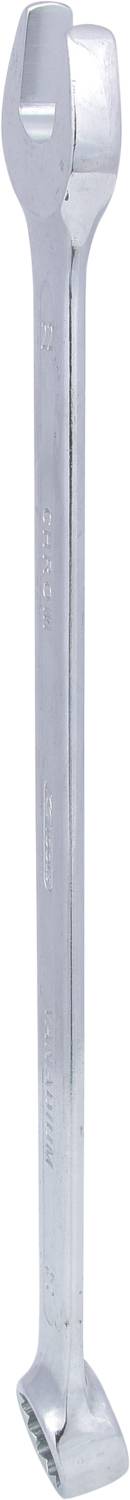 Spanner with open and ring-end, made of metal. Used for tightening and loosening screws and nuts.