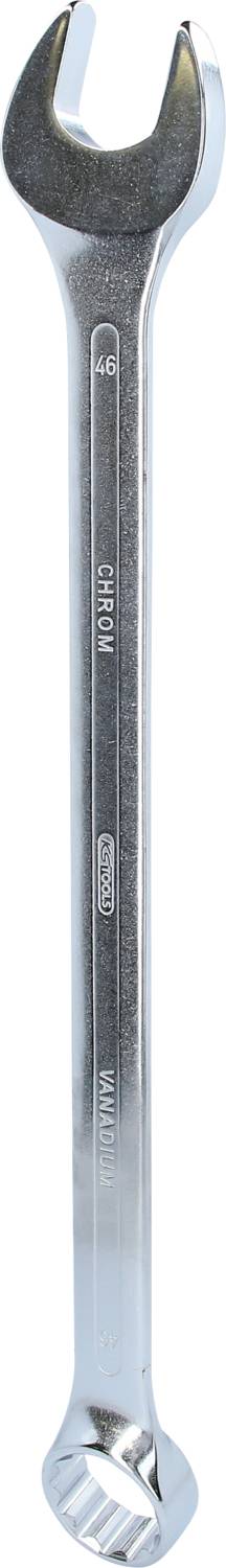 A silver metal adjustable spanner with size marking '14'.