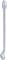 Spanner with two ends: one open and one ring-ended. Metal tool suitable for screw-related tasks.