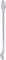 A silver, metallic tyre lever typically used for removing tyres from a wheel rim.