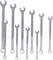 A set of ten shiny spanners in various sizes, arranged in two rows.