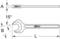 'A' and 'B' show different angles of a spanner by 15 degrees. 'L' indicates the length. Markings: KS Tools.