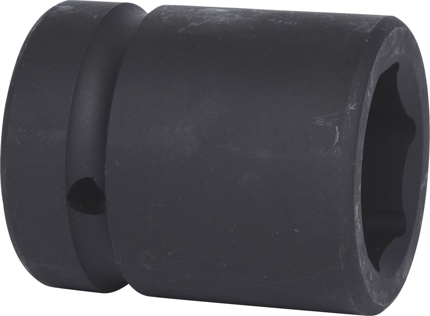 A black socket insert with a slim profile, suitable for use with a torque wrench or a ratchet.