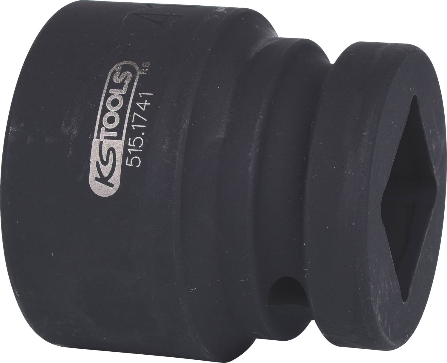 Black hex socket with a square internal profile, printed with 'KS TOOLS 515.1741'.