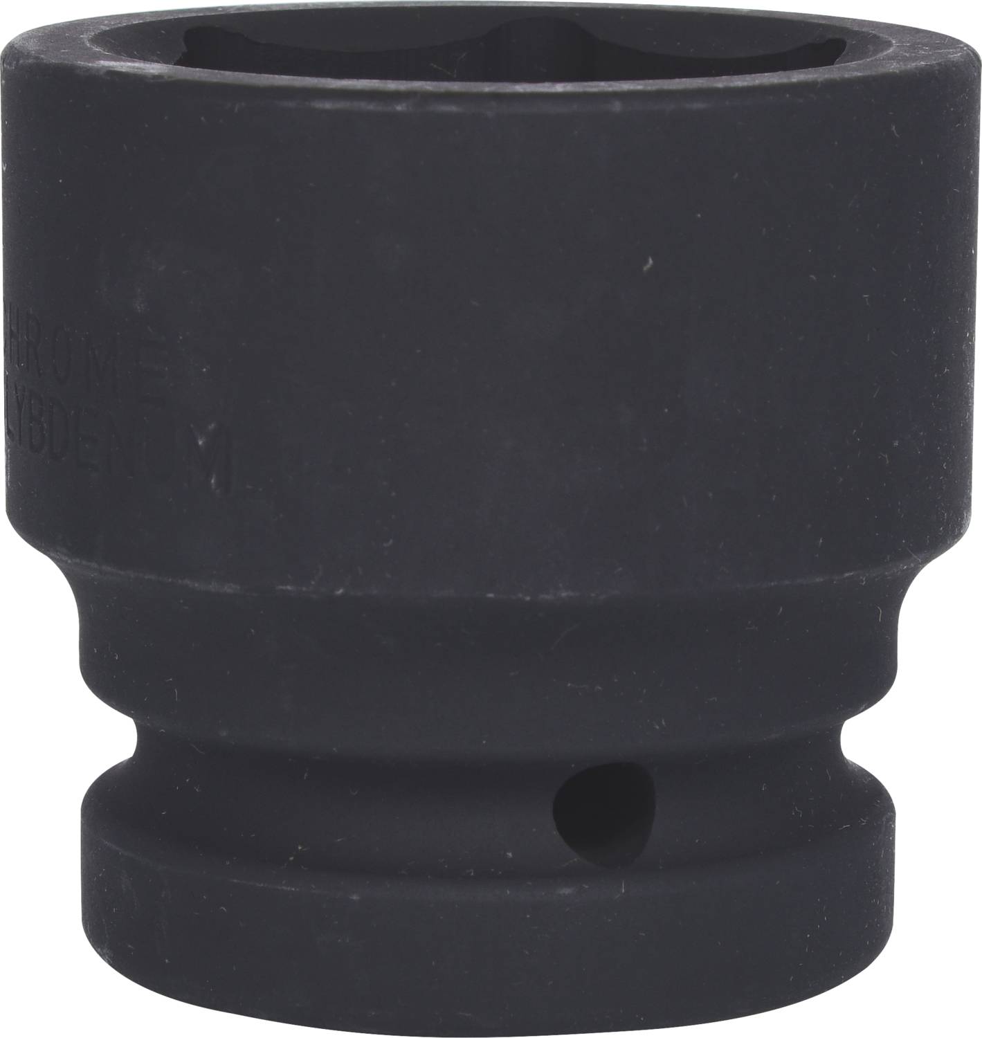 A black cylindrical knurled pin with a recess on the top surface. Appears to be designed for mechanical purposes.