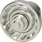 Metallic gear wheel with multiple circular gears. High-gloss surface, mechanical component.