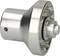 Silver metal coupling with toothed inner surface and sealing ring, possibly part of a machine or vehicle component.