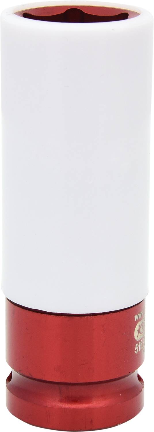 A white and red tool, presumably a socket, against a neutral background.