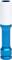 A blue cylindrical metal body with a white, cylindrical, possibly removable head.