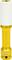 Yellow and white metal lamp with a cylindrical shape.