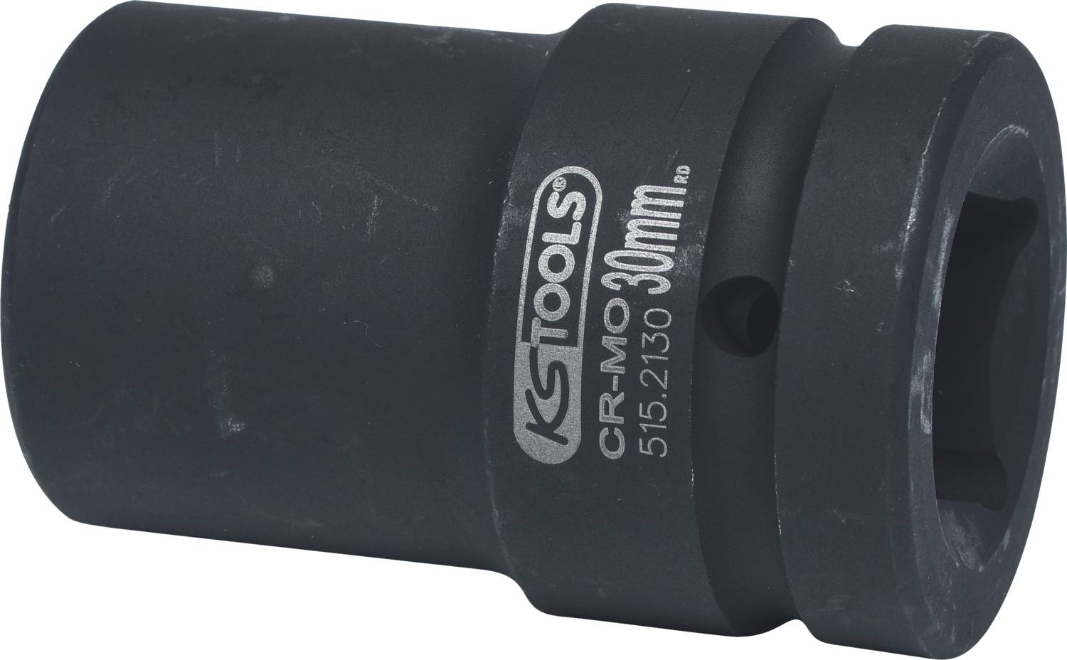 A black 30 mm socket wrench in chrome-molybdenum steel, with 'KS Tools' lettering, on a white background surface.
