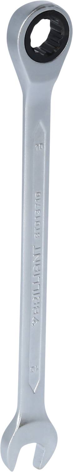 A silver adjustable spanner with an open and closed end, suitable for tightening or loosening screws and nuts.