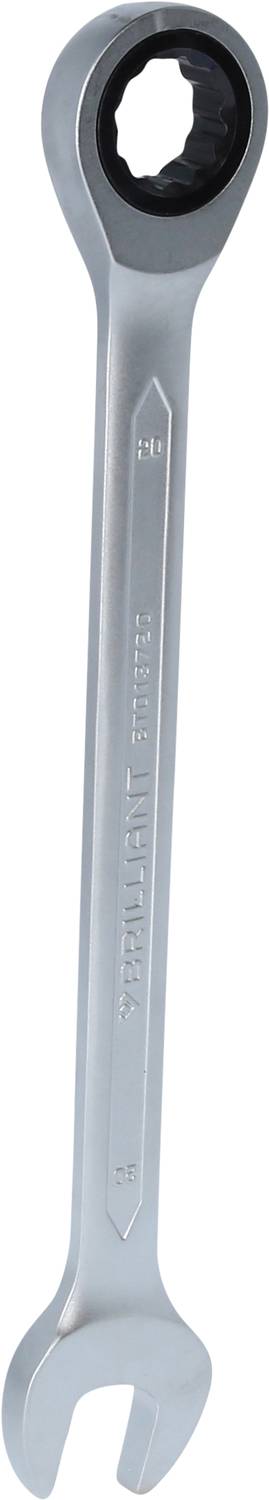 A silver adjustable wrench with ratchet function.