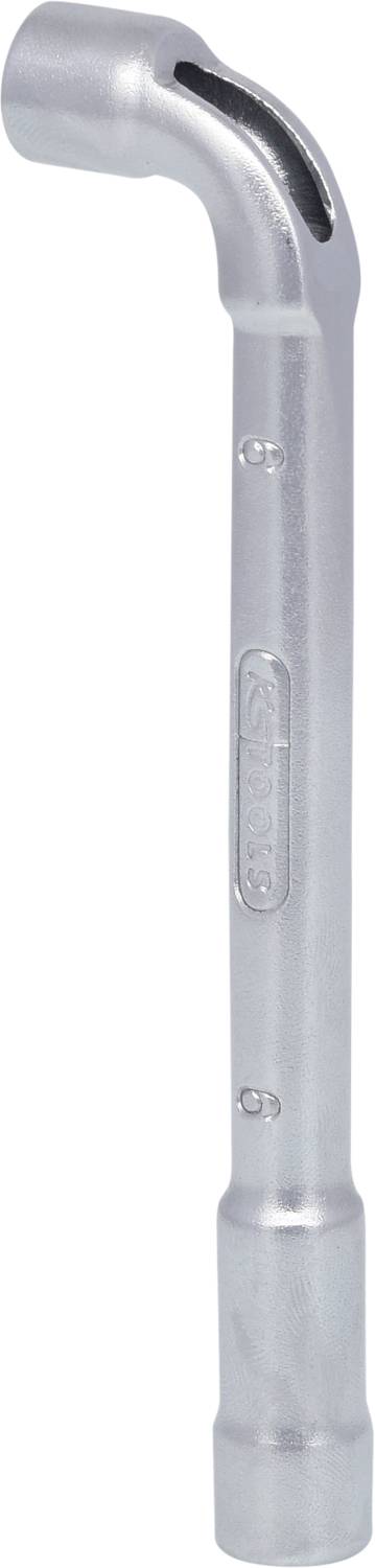 A silver metal Allen key, specifically designed for loosening and tightening hexagonal nuts.