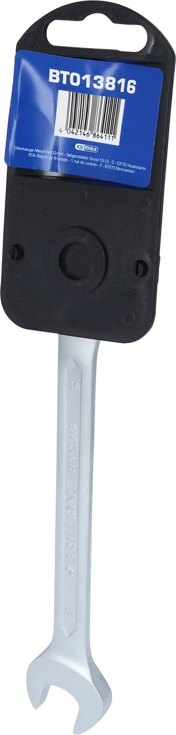 Keyring with small spanner, packaged with barcode and code 'BT013816'.
