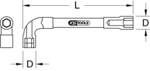 ULTIMATEplus double socket wrench with bore, 7mm