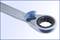 Ratchet spanner with a metal handle, showing the movable ratchet mechanism in close-up, suitable for mechanical work.
