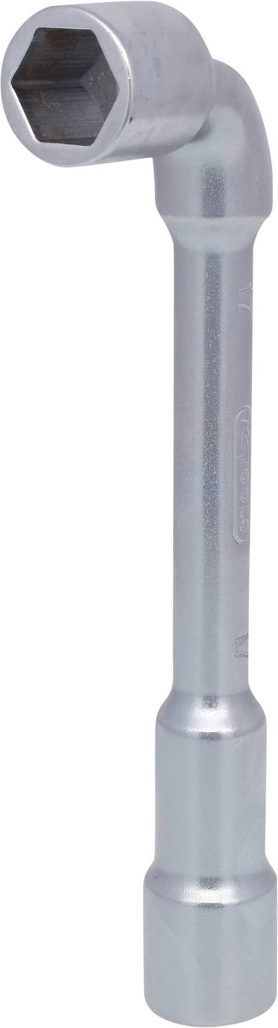 A silver six-sided Allen key in an L-shape, suitable for screw-related work.