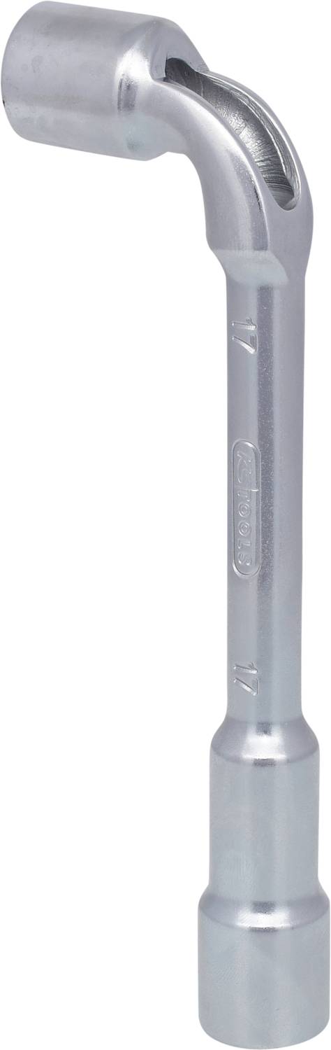 A silver ratchet spanner, used for tightening or loosening screws and nuts in hard-to-reach areas.