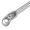 A silver spanner with a square aperture, suitable for loosening or tightening screws or nuts.