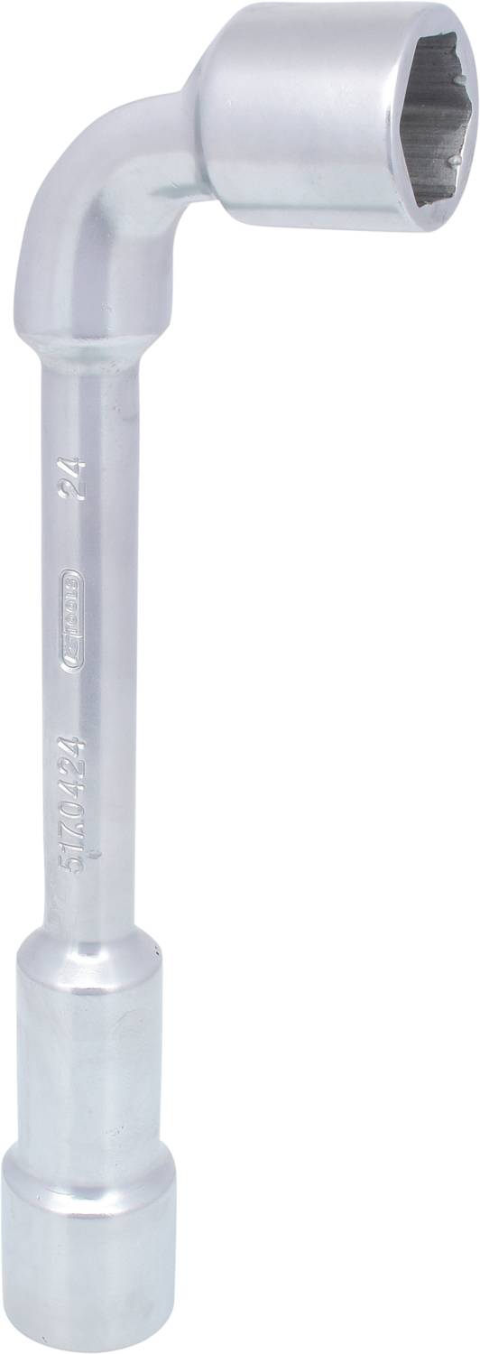 A silver L-shaped allen key tool, suitable for tightening or loosening nuts and bolts.