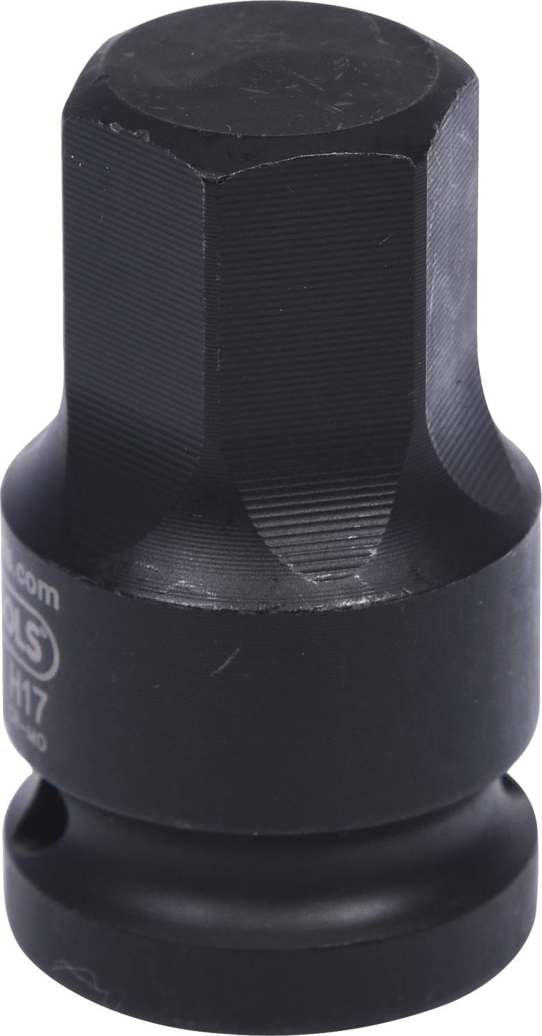 A black, hexagonal tool attachment.