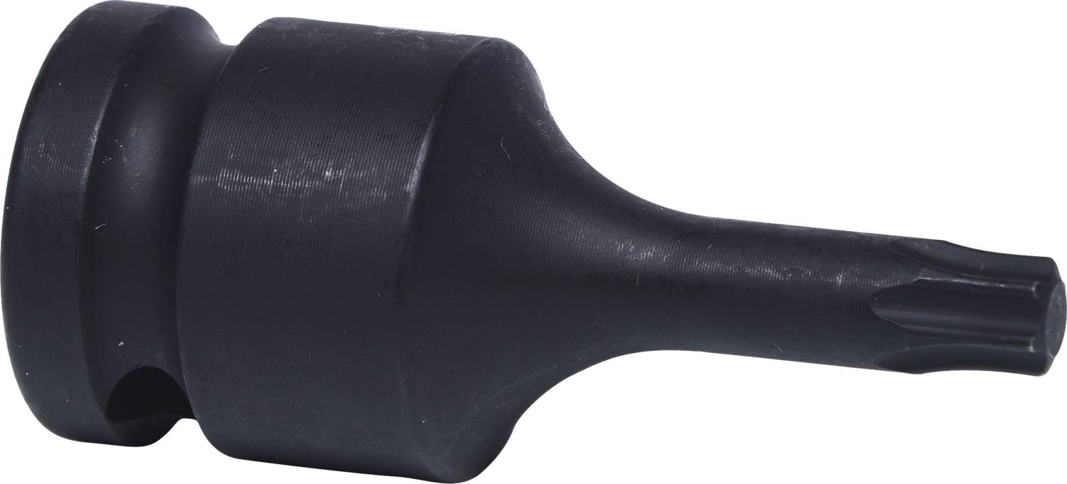 A black hex-head screwdriver bit with a cylindrical body, suitable for use with a cordless drill.