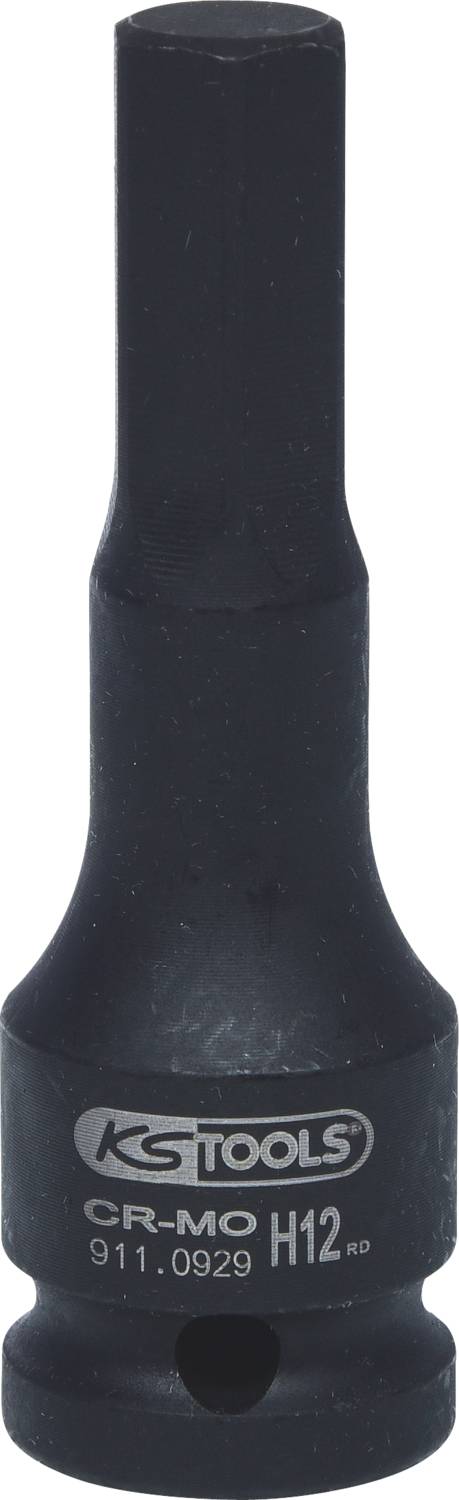 A black impact socket from KS Tools with the inscription 'CR-MO H12' is pictured.