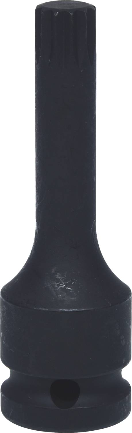 Pictured is a black, slender metal attachment with a ribbed end, likely a tool accessory, against a white background.