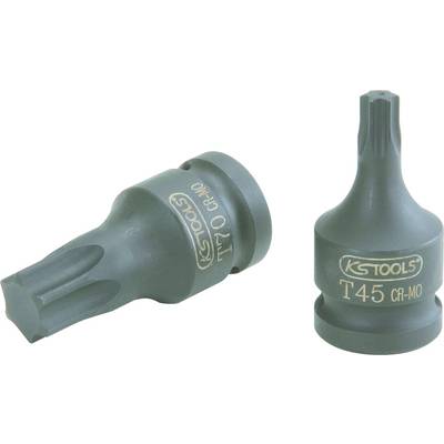 Two black screwdriver bits for Torx screws in different sizes, marked with 'KS Tools T70 CR-MO' and 'T45 CR-MO'.