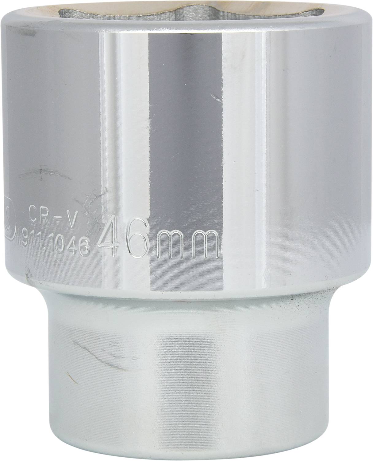 '46 mm socket, chrome-plated steel, CR-V quality, for mechanical applications.'