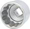Silver cylinder nut cap with serrated edges, used for tightening or loosening hexagonal nuts or bolts.