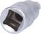 Metal socket spanner with square opening, suitable for mechanical work, grey colour, fine knurling for better grip.