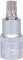 Small silver key-type socket attachment with a ridged handle. Suitable for tightening or loosening screws and nuts.