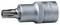 A silver T-star bit socket, size T80, with a fluted edge and a polished tip.