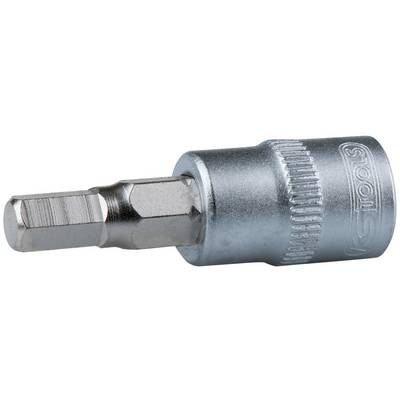 Metal hexagonal bit socket with a silver finish, used for hexagonal-headed screws, robust and durable.
