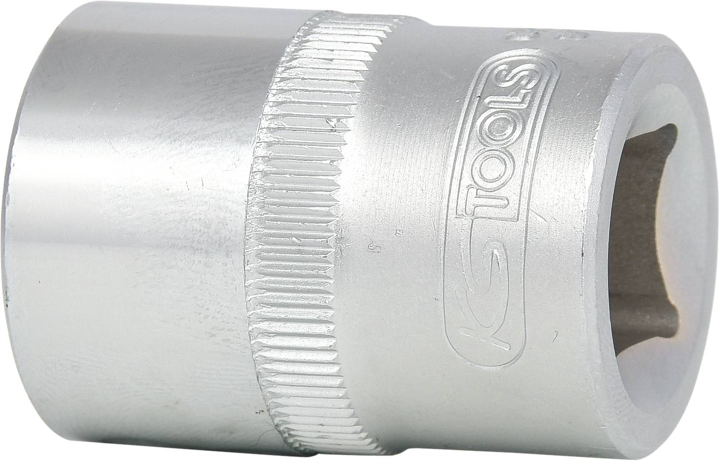 Metal socket with knurling and engraving of the 'KS Tools' brand on the side.