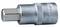 Metallic socket with a hexagonal internal bore, suitable for use with a socket wrench for tightening screws.