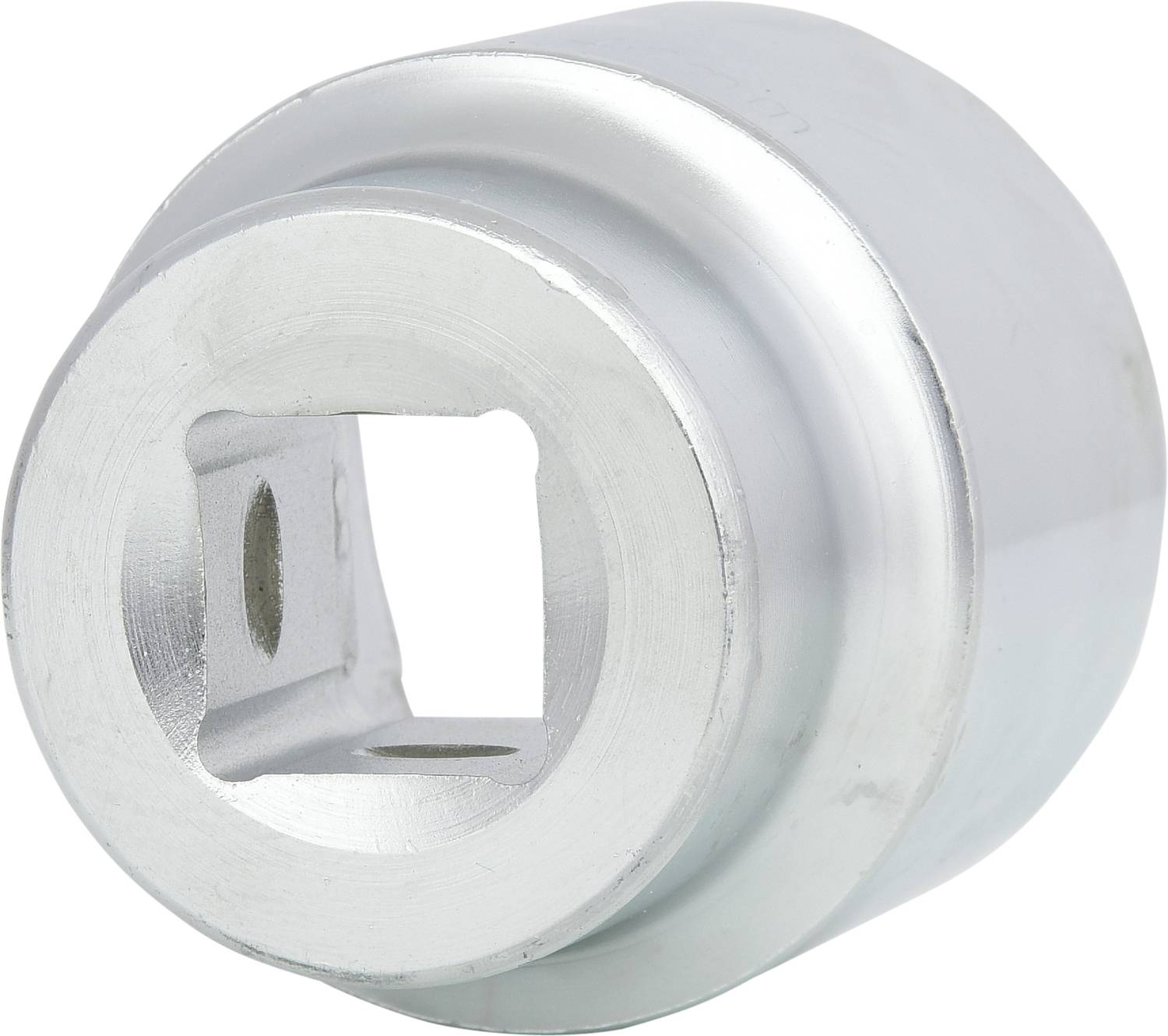 A metallic tool component with a square internal cavity, likely part of a spanner or socket wrench for fastenings.