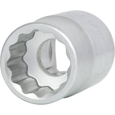A silver-coloured socket attachment with a ridged internal profile, primarily used for securing nuts and bolts.