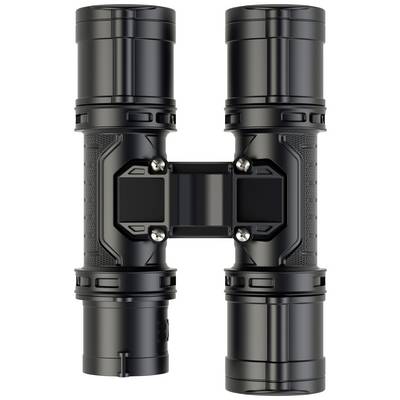 Two black cylinders connected by a central mounting bracket, featuring metallic embellishments and a robust design.
