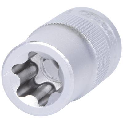 Hexagonal socket wrench with a knurled handle, suitable for loosening or tightening nuts and bolts, made of metal.