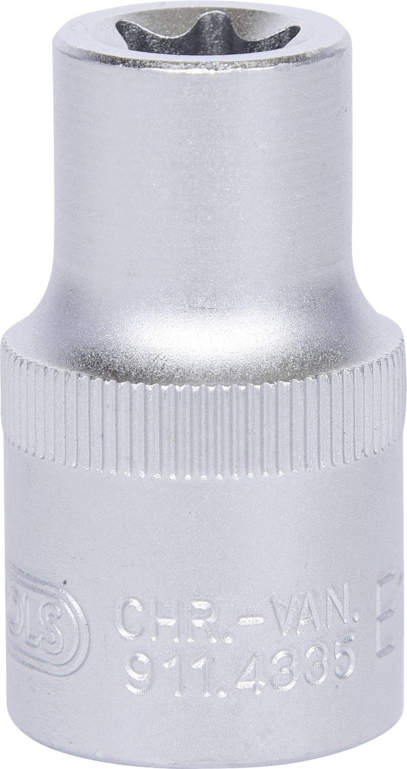 Chrome Vanadium hexagonal socket spanner, silver-coloured, tool for tightening or loosening nuts.