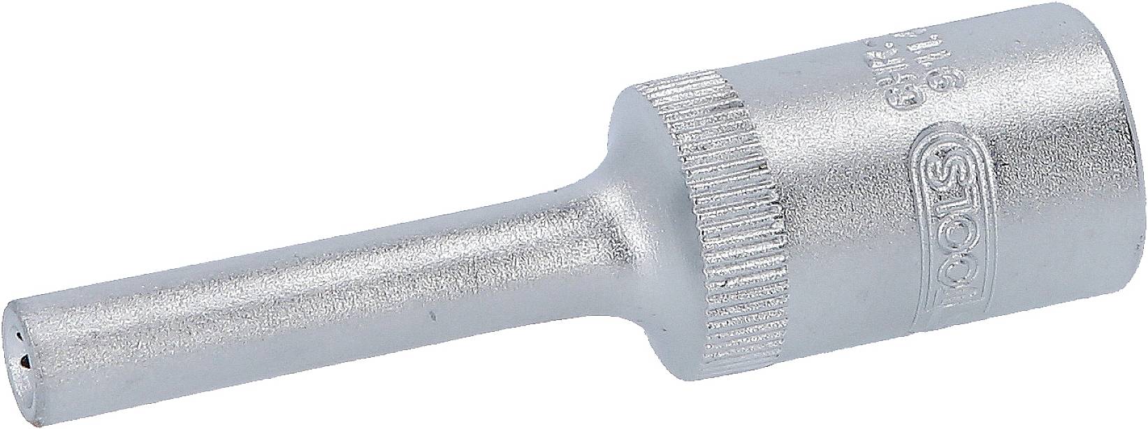 A silver spark plug spanner with a ribbed handle, suitable for installing and removing spark plugs in engines.