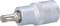 A silver metal bit attachment for screws with a toothed screw head. Used for tightening or loosening specialised screws.