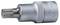 Hexagonal metal bit, designed to be inserted into a screwdriver or ratchet. Ideal for precise and efficient work.